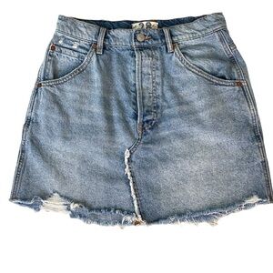 We The Free Distressed Denim Mini Skirt